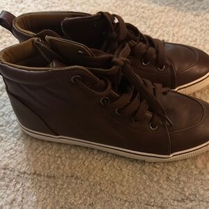 Brown High-Top Sneakers